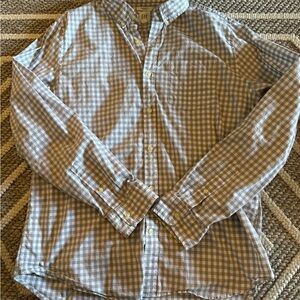 GAP Men's Casual Gray Checkered Shirt